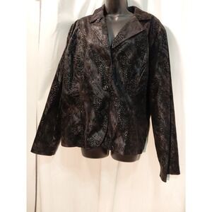 Vintage Erin London Womens Velvet Burnout Blazer Jacket XL‎